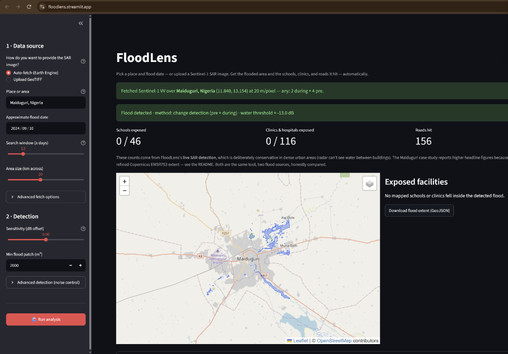 FloodLens SAR Flood Mapping